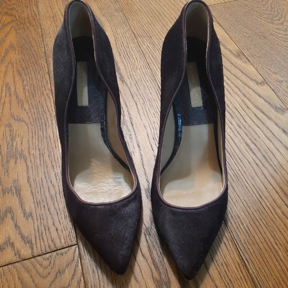 Michael Kors faux fur snakeskin heel